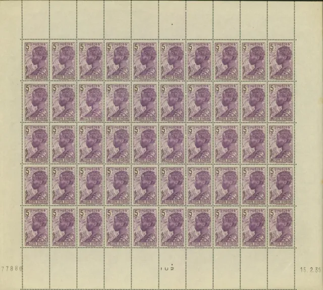 Ivory Coast 1936 -MNH stamps. Yvert Nr.: 112. Sheet of 50..(EB) MV-17578
