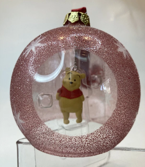 DISNEY'S SMILING WINNIE the Pooh Babys 1st Christmas Collectible Glass