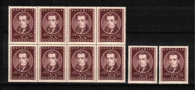 s39909 DEALER STOCK AUSTRIA 1949 MNH** Strauss father 1v (X10 SETS) YT 779