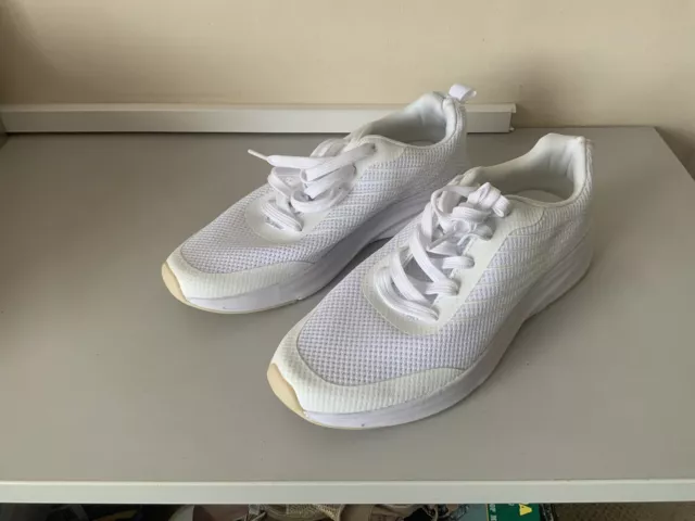 NEW LADIES WHITE Lace Up Mesh Workout Memory Foam Trainers Size 6 Primark 4.00 PicClick UK