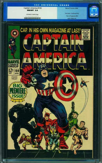 Captain America #100 CGC 9.8 1968 1st Issue! Avengers! NM/Mint! M9 102 cm SALE!