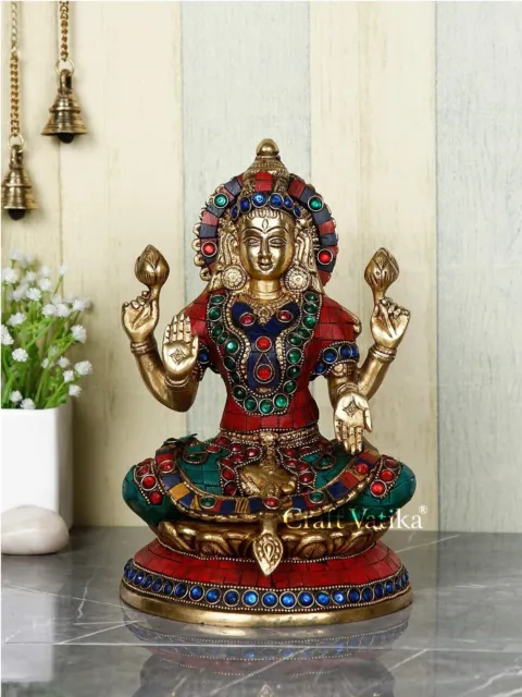 MULTI STORE ENTERPRISES Lakshmi Idol Brass Showpiece Statue Murti for Home Pooja