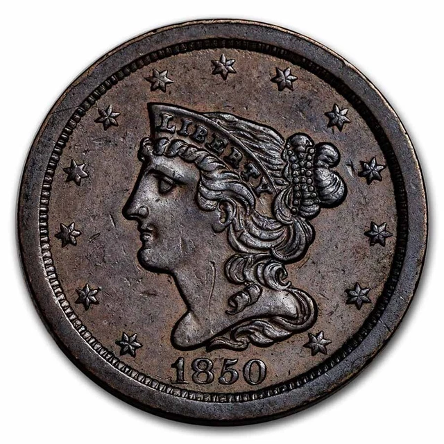 1850 Half Cent AU - SKU#52311