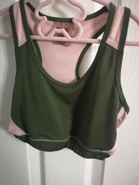 Reggiseno top da allenamento per ragazze Usa Pro Little Mix cachi crop età 9-10