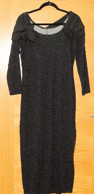 ABITO DA BALLO/SERA NERO STRETCHY taglia 14/16 40" CH + stretch