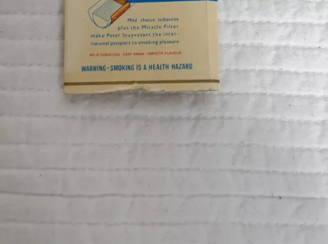 Peter Stuyvesant Extra Mild cigarettes 1970s Collectable MatchBox Matchbook 3