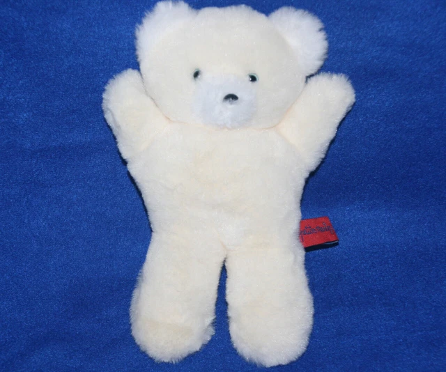 LES PETITES MARIE Doudou Peluche Ours Hochet Camille 22Cm Blanc Ecru Jaune Pale EUR 25,00 
