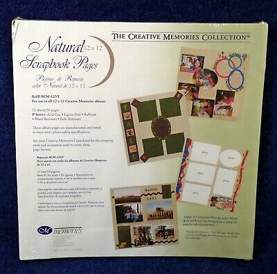 Libro de recortes de recarga Creative Memories RCM-12NT 12x12" tamaño natural 15 hojas nuevo