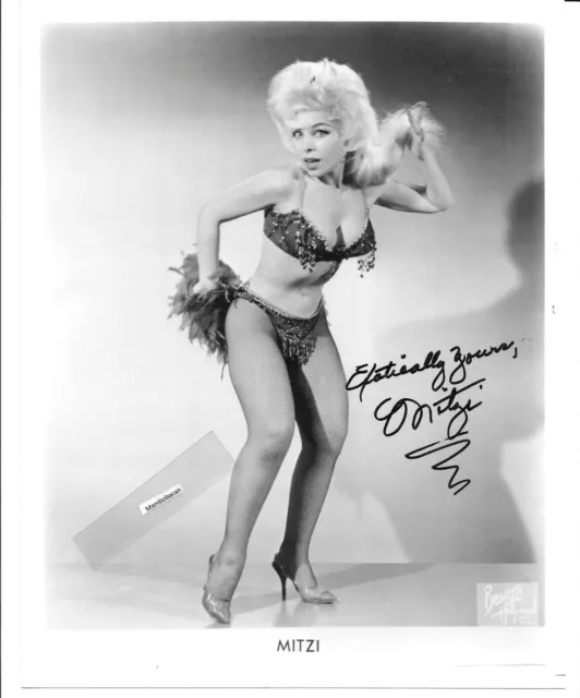 Mitzi Burlesque Autograph Silver Doll Blonde 38 23 36 Striptease Busty Leggy