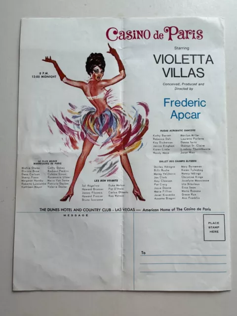 1967 Casino de Paris Berlesque Show Las Vegas Dunes Hotel w/ Violetta Villas 3