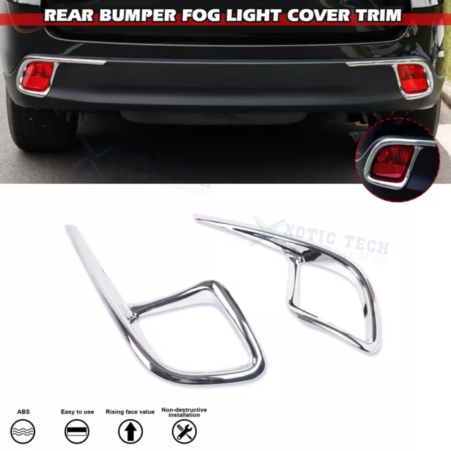 Chrome Rear Bumper Reflector Fog Lamp Cover Trim For Toyota Highlander 2014-2019