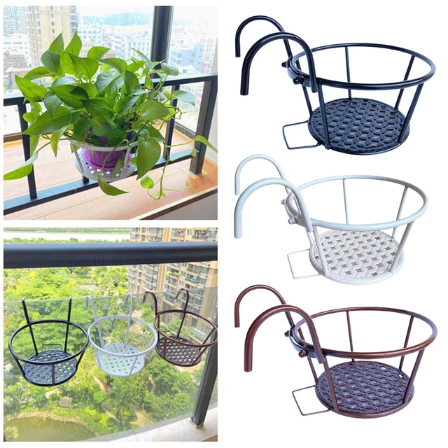 Fer  Rail Planteur Suspendu Porte-pot des fleurs Balcon Plante Paniers Décor