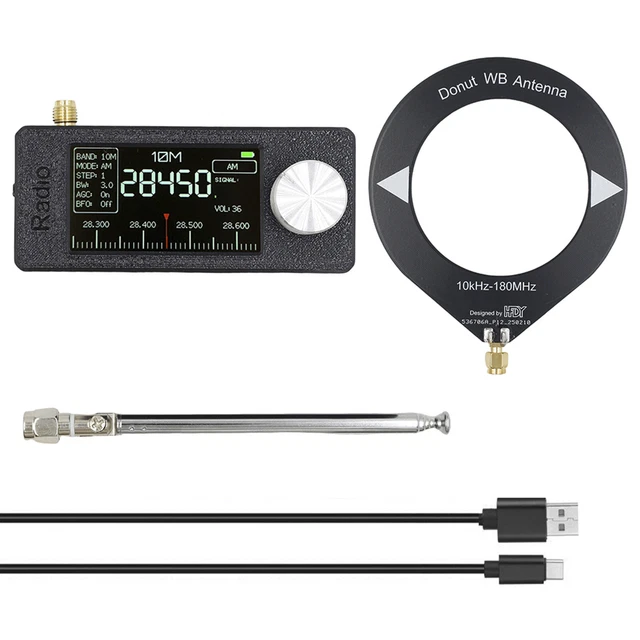 Radio Portatile SI4732 0.5-108MHz – AM/FM/LSB/USB, Display IPS 1.9", ESP32-S3, Batteria 800mAh, Antenna A Loop – Per Onde Corte E Viaggio