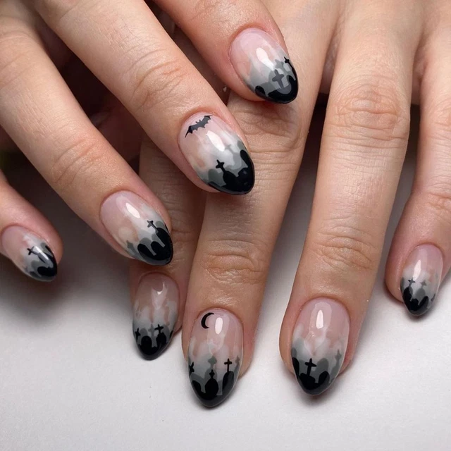Medium Length Ballerina False Nail Wearable Manicure Nail Tips  Women