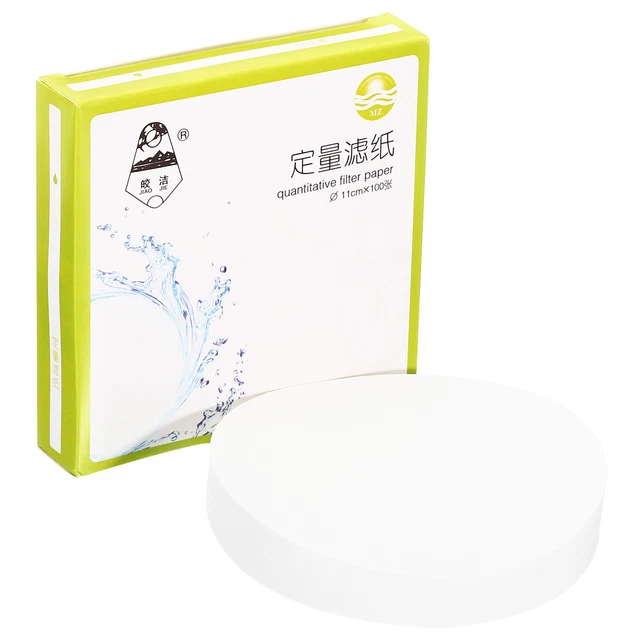 100Pcs 11cm Quantitative Filter Paper Circles, Slow Speed Round Lab Paper