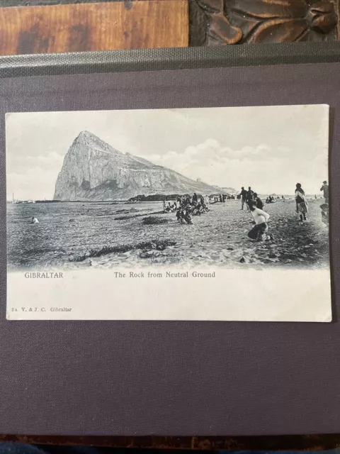 Military Gibraltar Rock From Neutral Ground RP Postcard