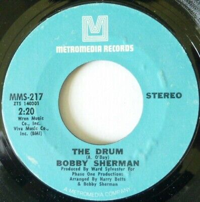 Bobby Sherman:  The Drum / Free Now To Roam:  Near Mint Single From 1971
