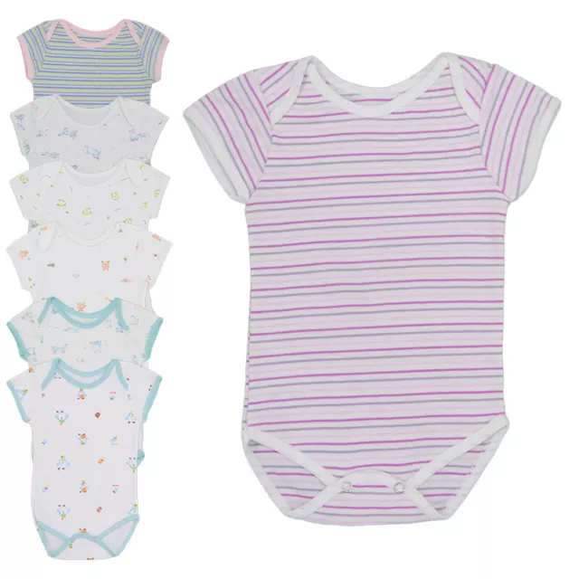 Baby Bodysuits 3-6 months Girls Romper Babygrows 2 Pack Bundle Boys Cotton Vests