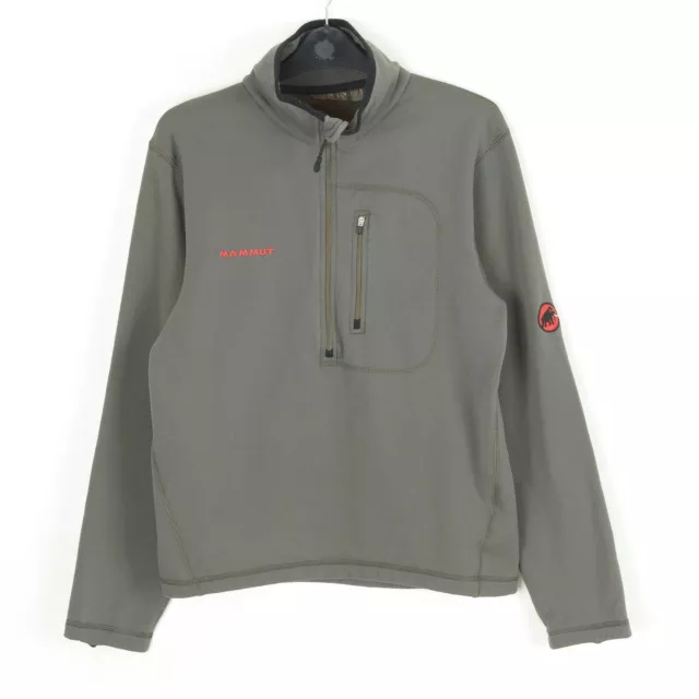 Mammut Polartec S Hommes Pull Polaire Demi Fermeture Éclair Thermique Gris Sweat