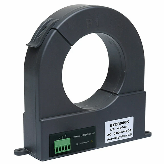 SPLIT TYPE AC Leakage Current Sensor 0.00mA-60A AC 80mm CT Size Phase ...