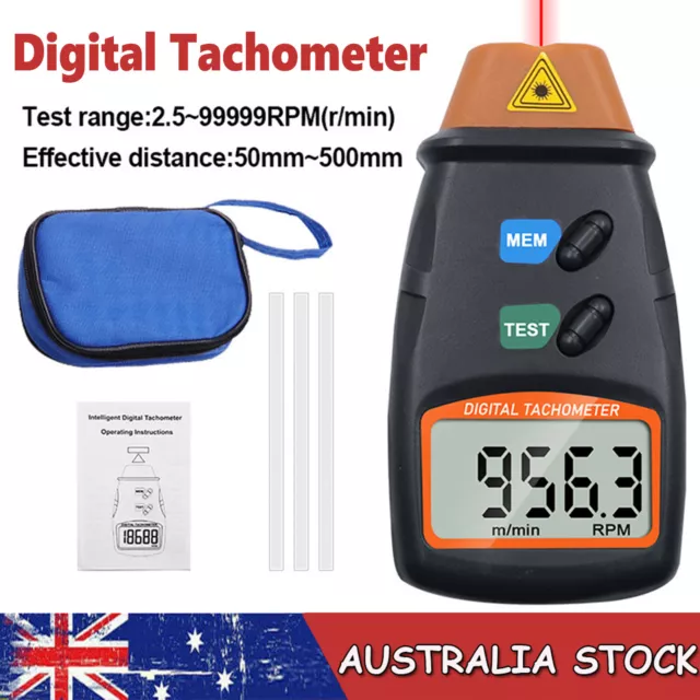 Handheld Digital Tachometer 2.5-99999RPM Non-contact Laser Rotation Speed Meter