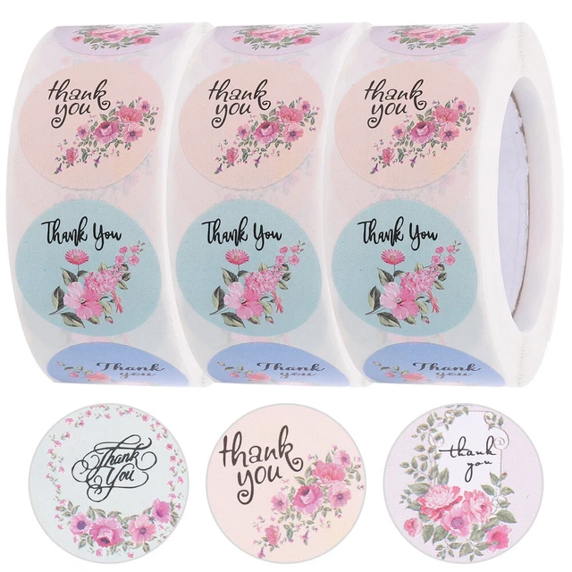 3 Rollen Dankeschön-Etikett, Geschenkpapier-Aufkleber,