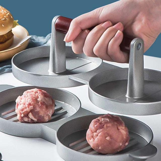 Presse à Burgers 3-en-1 GOURMEO | Pour Galettes Grandes, Petites Ou Farcies | Avec Papiers Antiadhésifs Inclus