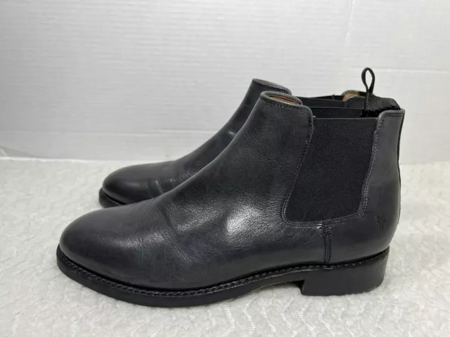 FRYE SETH CHELSEA Mens Size 8.5 Black Leather Pull On Ankle Casual