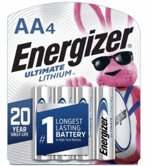 4 Pack - Energizer Ultimate Lithium AA Batteries - Brand New!  (Exp. 2048+)