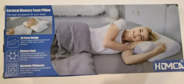 HOMCA Memory Foam Cervical Orthopedic Pillow 2 in 1 Ergonomic Contour - NEW