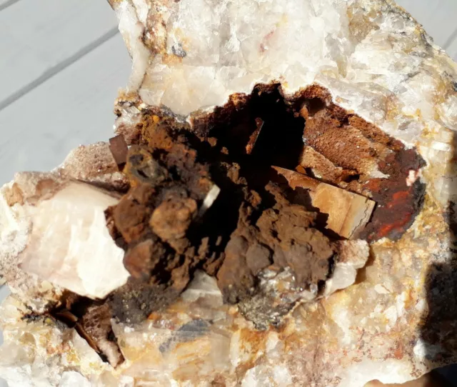 Massive Fluorit Stufe Würfel Grube Clara Druse Geode Quarz Limonit