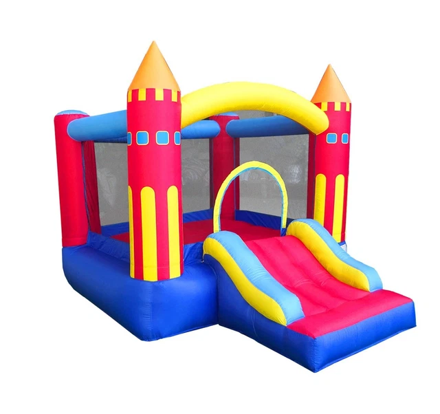 Backyard Kids Inflatable Bounce House Colorful Castle with Slide and Blower