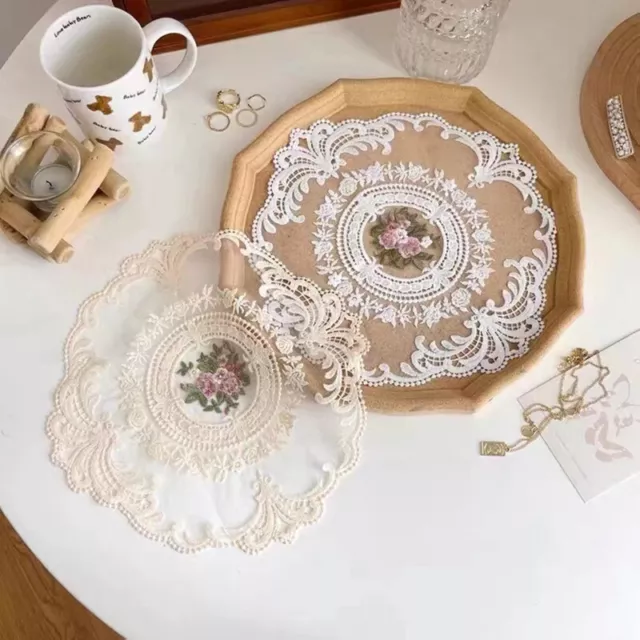 1Pc Dining Table Embroidery Placemat European Style Lace Fabric Plate Mat Sp