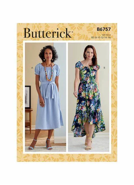 NEW BUTTERICK SEWING PATTERN B6757 MISSES DRESS & SASH Sz. 8-10-12-14-16 UNCUT