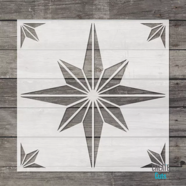 Star tile STENCIL / Kitchen Bathroom Wall Floor Stencil / Interior Decor