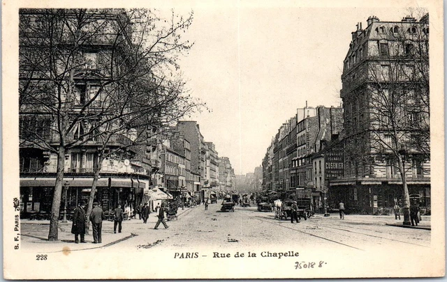 75018 PARIS - perspective of rue de la chapelle.