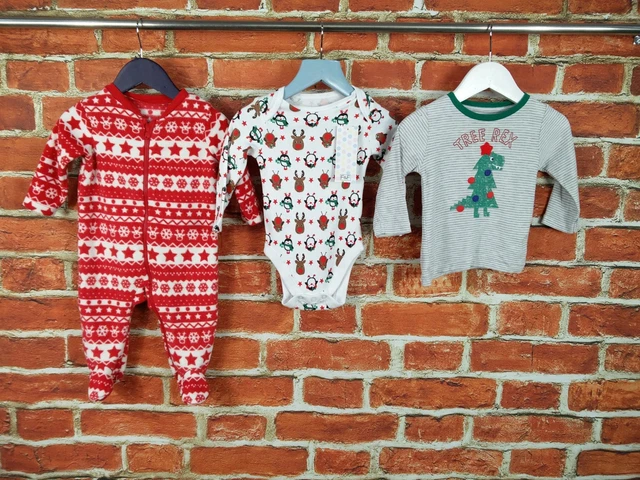 Baby Boys Bundle Age 3-6 Months M&S F&F Nutmeg Babygro Body Tee Christmas 68Cm