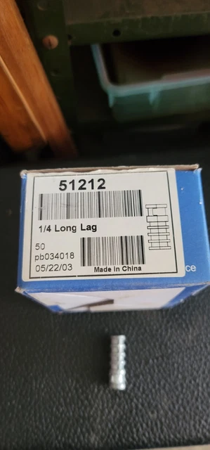 1/4" Long Size Lag-Shield Anchor 1/2" Drill Size 50ct Fastenal 51212 1-1/2" long