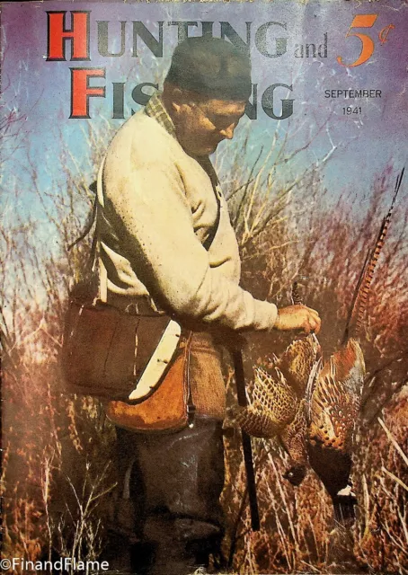 OUTDOOR LIFE MAGAZINE Vintage Sept. 1941 Soldier Grouse Hunting