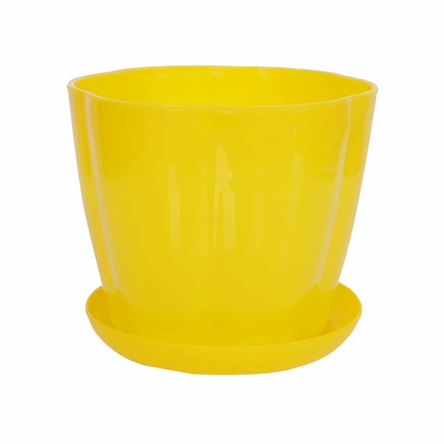 Jardin accueil pétales plastique Semoir Plante Pot Fleur porte-Bac jaune