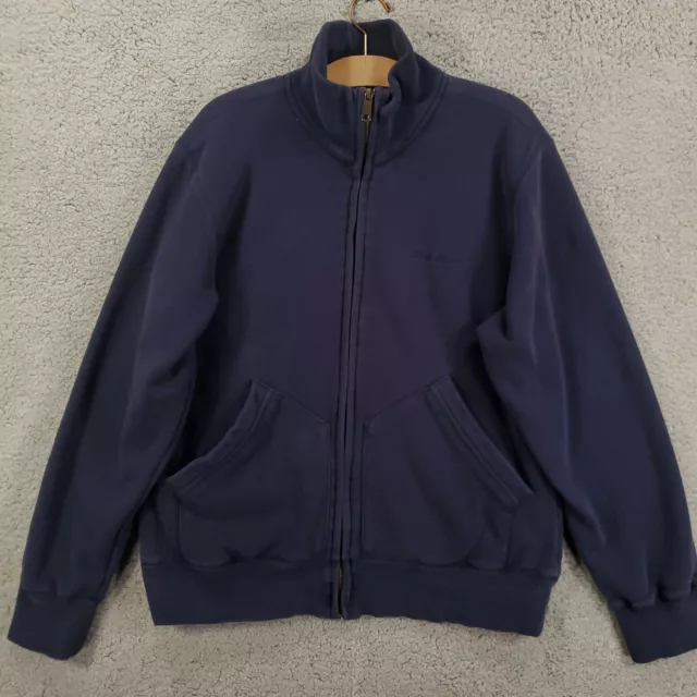 Eddie Bauer Jacket Mens XL Sherpa Fleece Lined Blue Full Zip Thick Pile Pockets