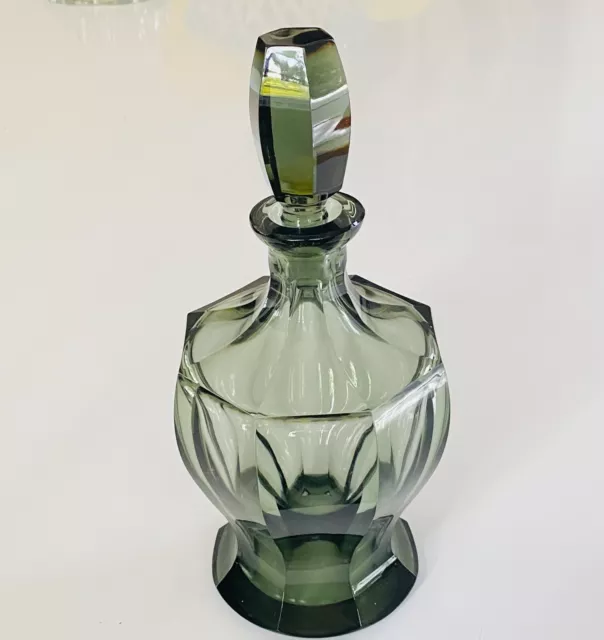 Art Deco Moser Kristallglas Karaffe Rauchglas Kunstglas nicht Signiert