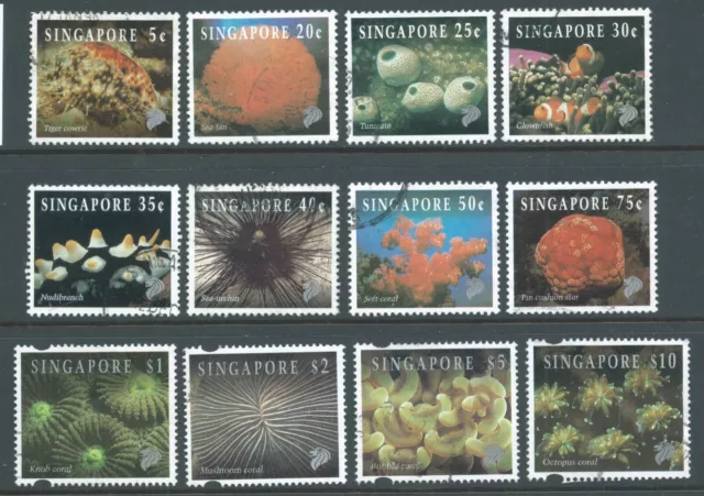 SINGAPORE 1994 SG742/53 set of 12 - Reef Life 1st series - fine used. Cat £27