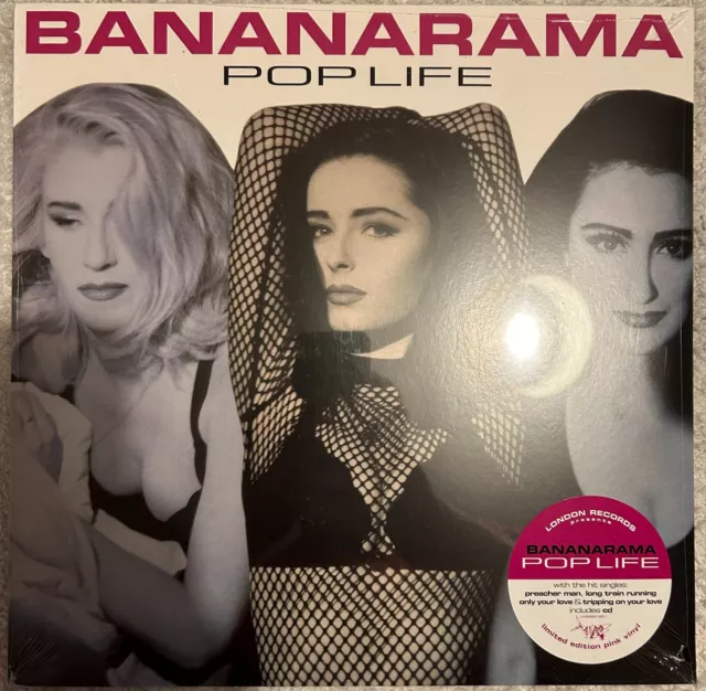 Bananarama Pop Life Sealed TRANSLUCENT PINK COLOURED Vinyl LP +CD