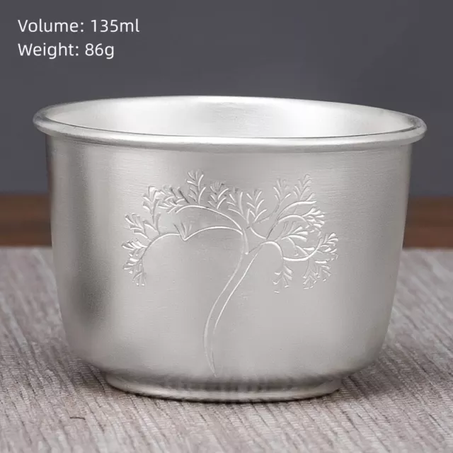 999 sterling silver marked tea cup health care Chinese pure silver master cup