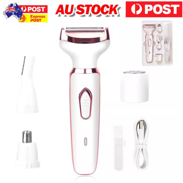 4 in 1 Electric Women Lady Shaver Hair Arm Leg Bikini Face Remover Razor Trimmer