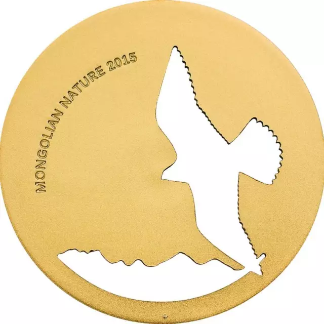 2015 Mongolia 1/2Oz 500T Ag - Mongolian Nature Falco Cherrug