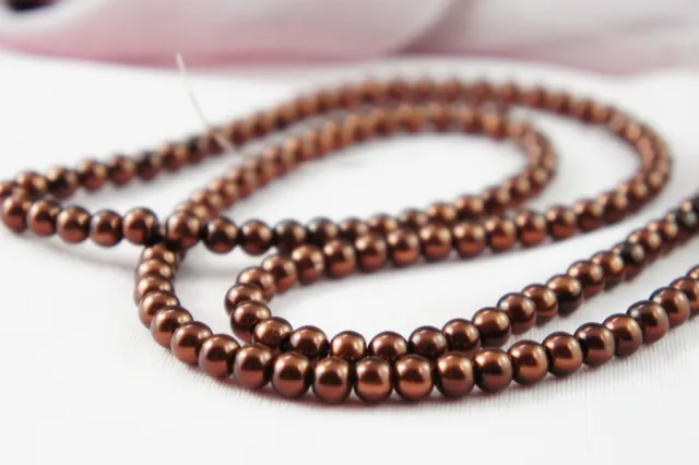 *140pcs 6mm Bordeaux/brown Color Imitation Acrylic Round Loose Pearl Beads*