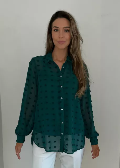 Camicia Dobbie spot verde monsoon nuovissima taglia 10-20