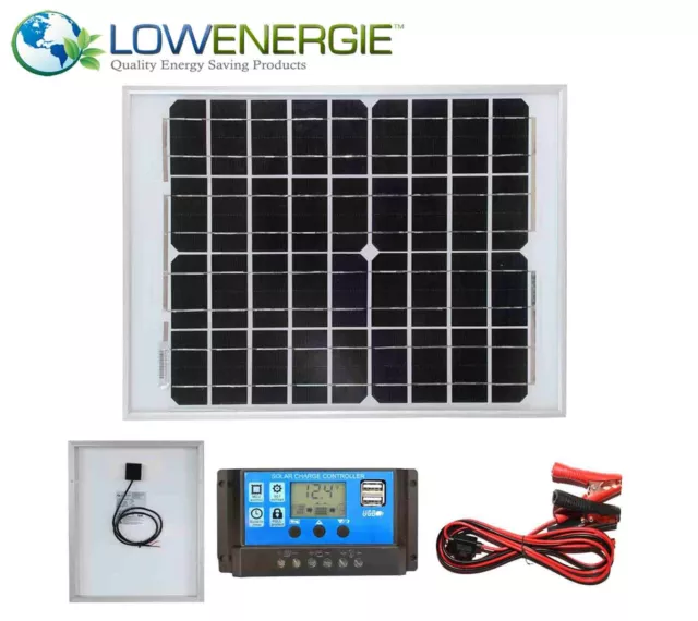 20w Mono Solar Panel Battery Charging Kit,Charger Controller Boat Caravan HomeK1